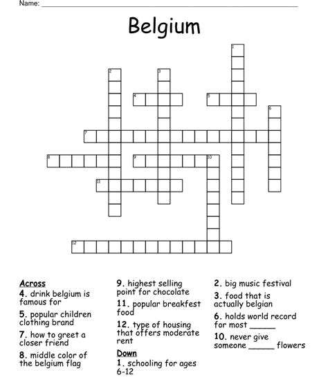 capital belgium crossword